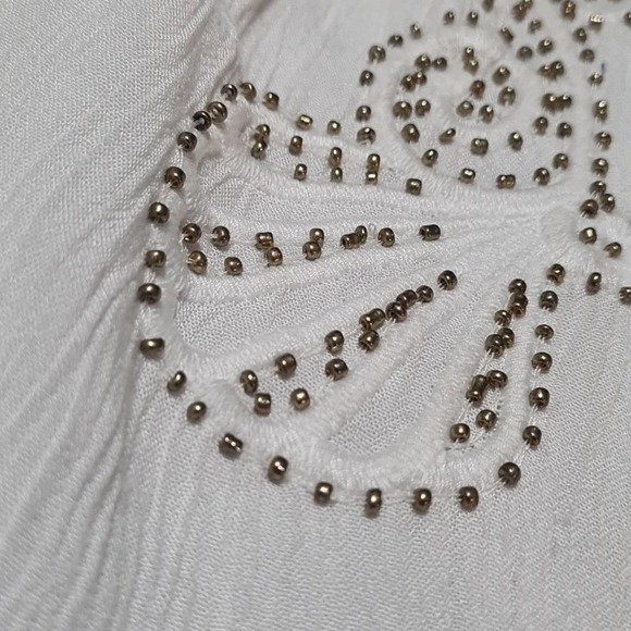 Lilly Pulitzer White Gold Beaded Top Size‎ Xs - Picture 4 of 8